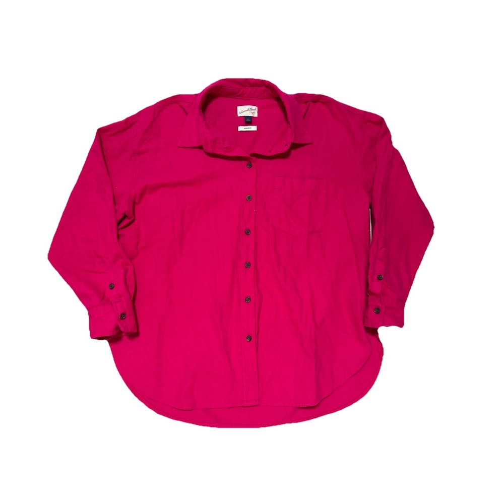 Universal Threads Hot Pink Cotton Oversized Fit Button Down L Large